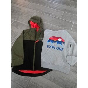 Lot of Eddie Bauer Kids Jacket & Hoodie‎ Explore Bear XS(5/6) Gray Green Black